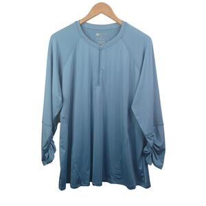 Snoga Athletics Womens Active Top Plus Size 3X Blue 1/4 Zip Pullover Performance